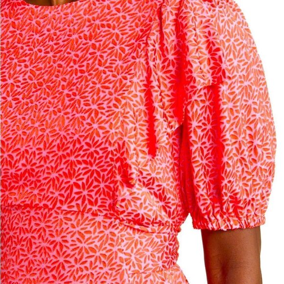 NWT New Ted Baker London Devonna Coral Floral Ruffle US 12/XL (TB 5) - Picture 5 of 12